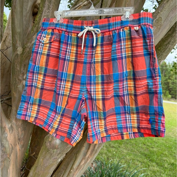 RALPH LAURN POLO Men’s size XL Plaid Swim Trunks NEW with TAGS !! - Picture 4 of 10